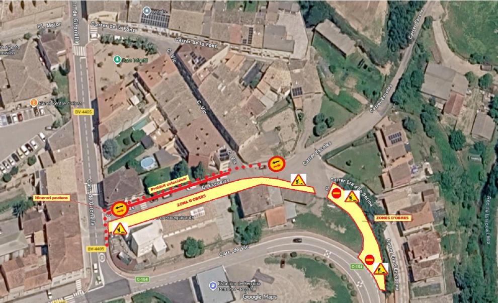 Restriccions al Carrer Escoles per les obres de pavimentació i ampliació de la vorera, a partir del dilluns 2 de novembre